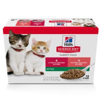 Hill's Science Diet Kitten Canned Cat Food Variety Pack, Liver & Chicken and Savory Salmon, 604707, 2.9 OZ Can