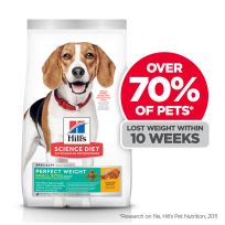 Hill's Science Diet Adult Perfect Weight Small Bites Dry Dog Food, Chicken Recipe, 607830, 25 LB Bag