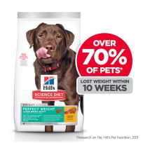 Hill's Science Diet Adult Perfect Weight Large Breed Dry Dog Food, Chicken Recipe, 607831, 25 LB Bag