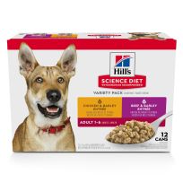 Hill's Science Diet Adult Canned Dog Food Variety Pack, Chicken, Beef, 605139, 13 OZ Can