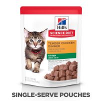 Hill's Science Diet Kitten Cat Food, Tender Chicken Dinner, 605143, 2.8 OZ Bag