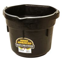 Little Giant Flat Back Rubber Bucket, Black, DF12FB, 12 Quart