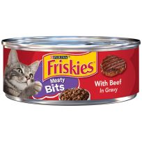 PURINA® Friskies® Meaty Bits With Beef In Gravy Cat Food, 5.5 OZ Can