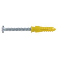 Hillman #4-6-8 XL-Pak Ribbed Plastic Anchor w/ Screw, 41820, 1 IN