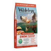 Wildology® SWIM Wholesome Farm-Raised Salmon & Brown Rice Recipe Dog Food, WD003, 28 LB Bag
