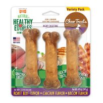 Nylabone® Longer Lasting Roast Beef Chicken & Bacon Variety Triple Pack, NE106VPP, Small