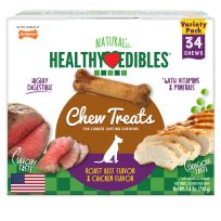 Nylabone® Longer Lasting Roast Beef & Chicken Dog Chews, 34-Pack, NE801VT34PP, 1.6 LB