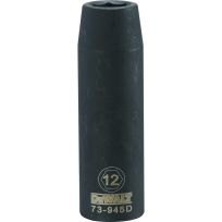 DEWALT 6-Point 1/2 IN Drive Deep Impact Socket, DWMT73945OSP, 12 mm
