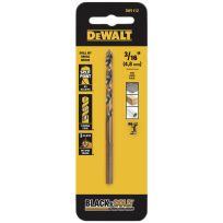 DEWALT Black Oxide Drill Bit, DW1112  G, 3/16 IN