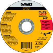 DEWALT FLEXVOLT Cutting T1 Wheel, 4-1/2 IN x .045 IN x 7/8 IN, 5-Pack, DWAFV845045B5