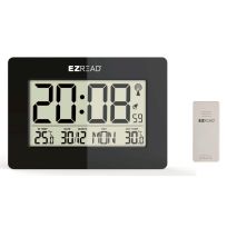 EZREAD™ Extra Large Clock with WirelessThermometer, 840-1503