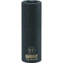 DEWALT 6-Point 1/2 IN Drive Deep Impact Socket, DWMT73949OSP, 17 mm