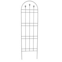 Panacea Garden Arch With Finials Style Steel Trellis, 72 IN, 89634, Black