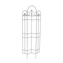 Panacea Trellis Offset Spires with Finials, 72 IN, 89675, Black