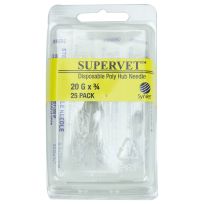 Survet Poly Hub Needles 20Gx3/4 SP, 25-Pack, TA522