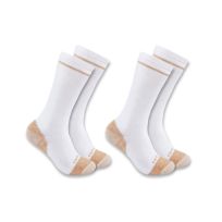 Carhartt Midweight Cotton Blend Steel Toe Boot Sock, 2-Pack, SB5552M, White, Large