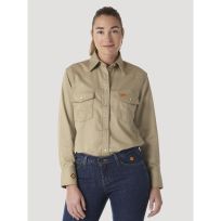 Wrangler Women's Ladies Flame Resistant Long Sleeve Snap Shirt