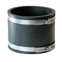 Fernco Flexible PVC Coupling, 4 IN CI/PL to 4 IN CI/PL, P1056-44