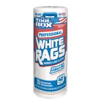 TooLBOX® White Rags Roll, 55 Count, 5105530