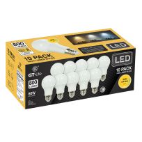 GT-Lite® 800 Lumen LED A19 Bulb 3000K, 10-Pack, GT-A19-10PK3