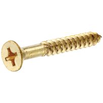 Hillman Phillips Flat Head Wood Screw, Brass, 10-Pack, 7270, #8 x 3-3/4 IN