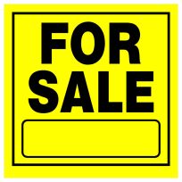Hillman "FOR SALE" Plastic Sign, 11 IN x 11 IN, Black / Yellow, 840168
