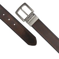 Carhartt Oil Finish Leather  Reversible Belt Brown/Black with Nickel Roller Finish