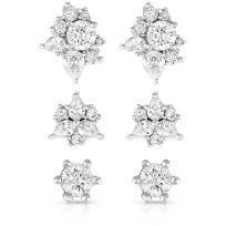 Montana Silversmiths Triple Play Crystal Post Earrings, ER5324
