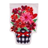 Evergreen Buffalo Check Flower Pot Garden Burlap Flag, 14B10145