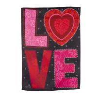 Evergreen Love Heart Garden Suede Flag, 14S10655