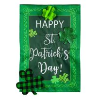 Evergreen St. Patrick's Patterned Shamrocks Garden Applique Flag, 169220
