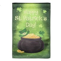Evergreen Pot of Gold Garden Lustre Flag, 14LU10771