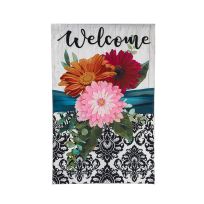 Evergreen Gerbera Daisy Band House Linen Flag, 13L10275