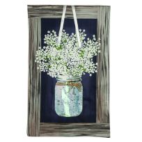 Evergreen Hanging Mason Jar House Linen Flag, 13L10892