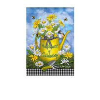 Evergreen Watering Can Garden Suede Flag, 14S9624