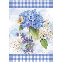 Evergreen Blue Hydrangea Garden Waffle Flag, 14W10260