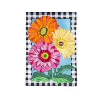 Evergreen Gerbera Daisy Trio Garden Applique Flag, 169253