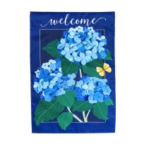 Evergreen Hydrangea Blossoms Garden Applique Flag, 169128