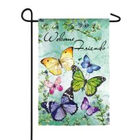 Evergreen Butterfly Friends Garden Textured Suede Flag, 14ES8958