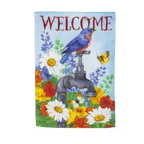 Evergreen Vintage Water Tap Garden Suede Flag, 14S10966