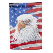 Evergreen Eagle and Flag House Lustre Flag, 13LU10880