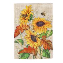 Evergreen Autumn Sunflowers Garden Waffle Flag, 14W11003