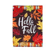 Evergreen Plaid Hello Fall Garden Textured Suede, 14ES10471