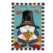 Evergreen Pilgrim Gnome Garden Applique Flag, 169523