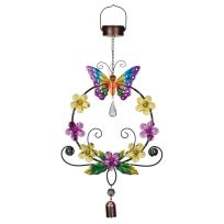 Regal Art & Gift Daisy Wreath Solar Lantern - Butterfly, 13029