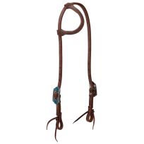 WEAVER EQUINE™ ProTack Sliding Ear Headstall, 10036-01-06, Oiled Harness Leather, Average