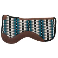WEAVER EQUINE™ Close Contact Wool Saddle Pad, 36033-5062-358, White / Black / Blue, 31 IN x 32 IN