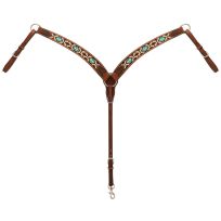 WEAVER EQUINE™ Turquoise Cross Contoured Breat Collar, 45107-01-30, Aztec