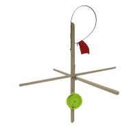 HT Hardwater Wood Cross Stick Tip Up with Line, HETU-100L