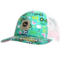 John Deere Kids Animal Print Cap, 01Z8-03DG-JDR-WJU, Turquoise, One Size Fits All